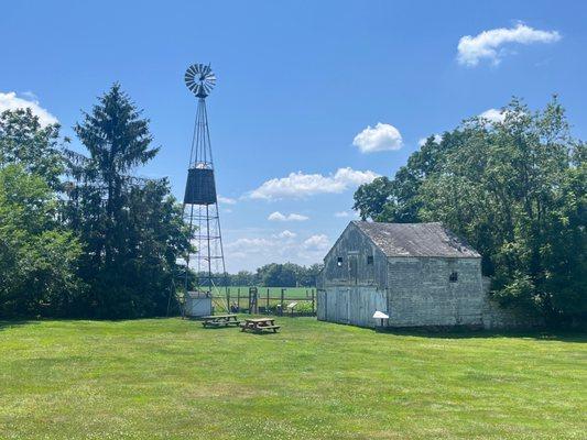 Barn and windmill