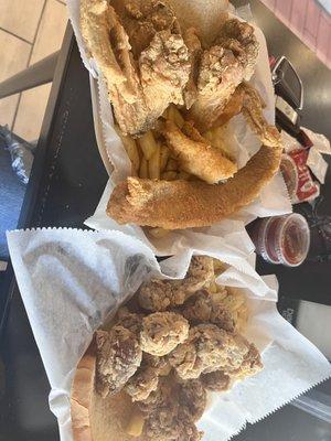 Catfish & Wings combo and small Gizzards...