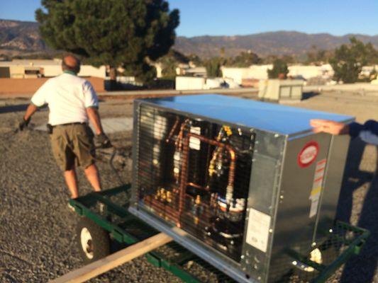 Installation of new Condensing Unit at Ethnic Breads Goleta, CA.