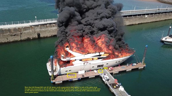 Why did this yacht fire start and opinion.