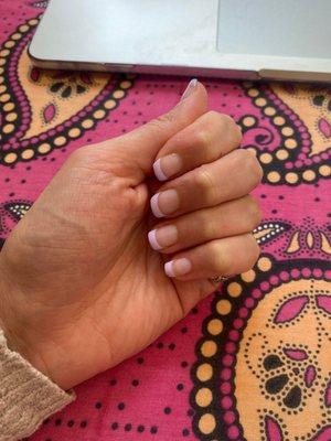 French manicure with lilac tips!