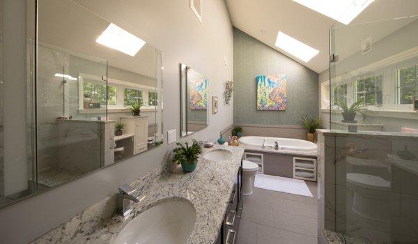 Master Bath created from attic space in Bedford, NH