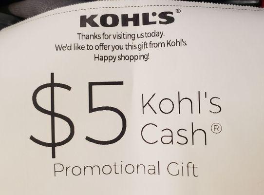 That's nice, my Amazon return got me $5 Kohl's cash which got me to buy something so that worked out for kohl's