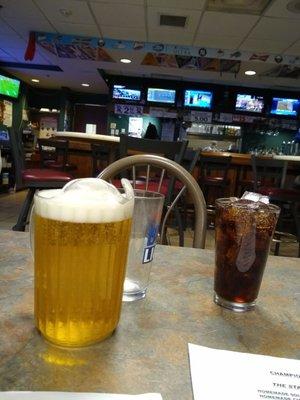 Nightcap with the hubbs. $5 Mini-pitchers of Coors Light.