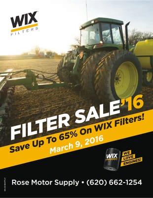 WIX Filter Sale! March 9th, 2016, Save up to 65%!