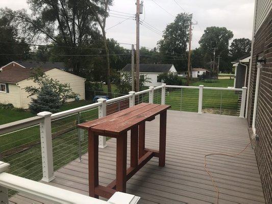 Trex composite deck with Trex composite and stainless steel railings