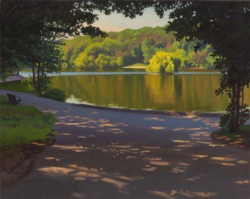 Willow on Jamaica Pond, Landscape Painting.  Prints available