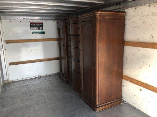 A perfect fit ! We helped load this dresser into a small uhaul trailer!