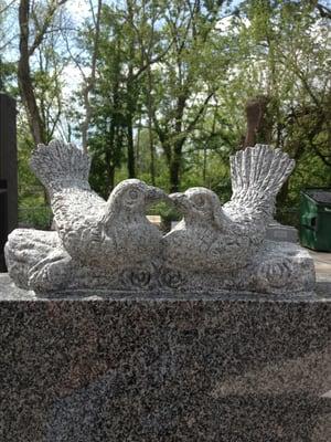 Some birds on a monument