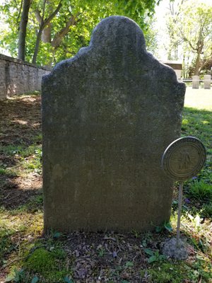 Abraham Britton's gravestone before cleaning.  A Revolutionary War Soldier his stone was impossible to read. Check out the cleaned picture.