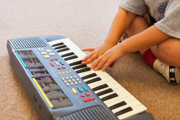 Children have access to musical instruments all day, every day