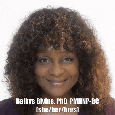 Balkys Bivins is a Johns Hopkins-trained psychiatric nurse practitioner who provides compassionate care to mental health patients.