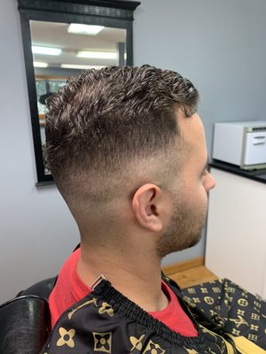 Mid-high skin fade