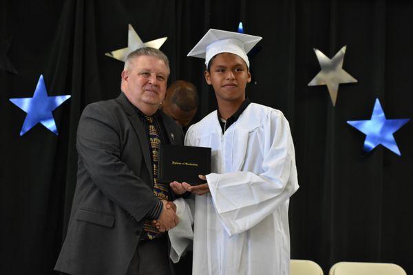 David and principal Greg Zieman at our 2017 graduation.