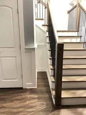 Custom stained and finished stairway.