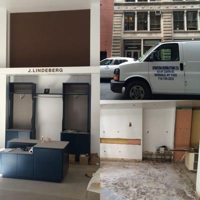 Interior demolition of J Lindeberg Boutique by Spartan Demolition Company LLC