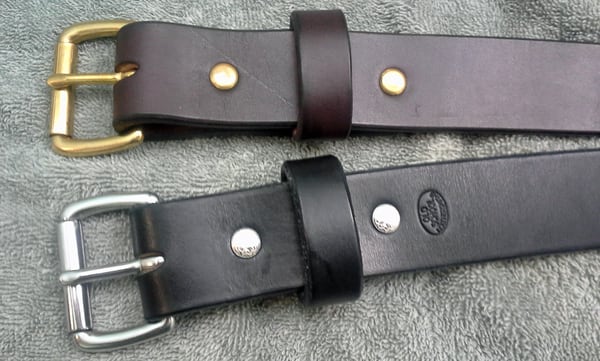 I don't go for fancy, so these two simple belts will serve me for work and play.