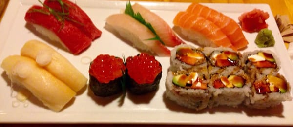 Toro sushi and honey maki