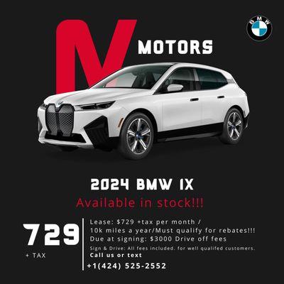 2024 BMW IX
for leasing and sale
individual recommendations based on your criteria