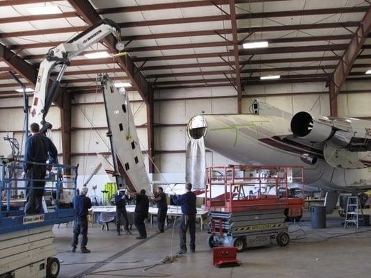 Major Gulfstream 3 inspection performed by Richmor Aviation mechanics.