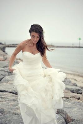 Love this beautiful beach bride in Martha's Vineyard.