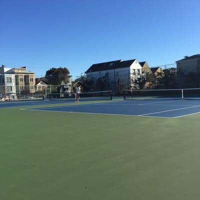 Four beautiful clean tennis courts