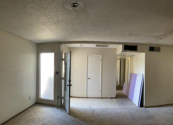 Living room entrance before repair