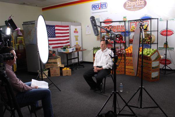 Behind the Scenes of a client video production interview.