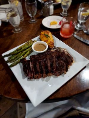 Dry Agend Prime NY Strip, Twice baked potato and asparagus.