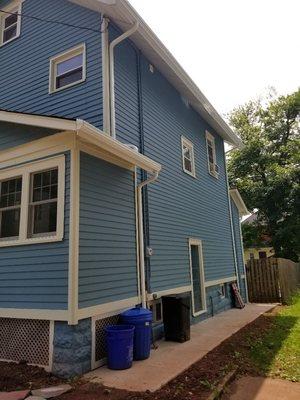 Gutter & downspout with leaf guards