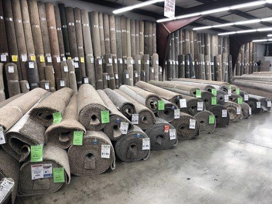 Large amount of in-stock "Factory Direct Carpeting!"