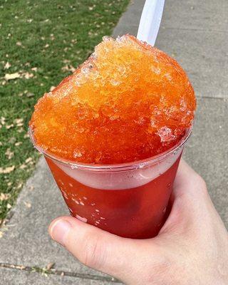 My ice ball with cherry and orange flavors