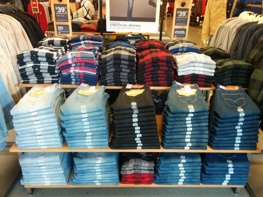 A men's clothing table.