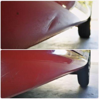 Rocker panel dent repair without paint