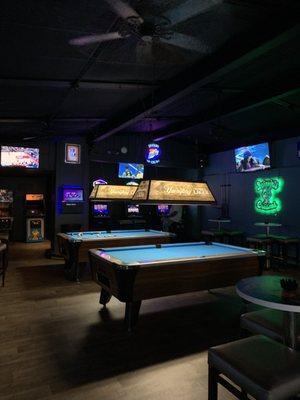 Pool tables right when you walk in