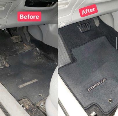 Floor Mat Before & After.