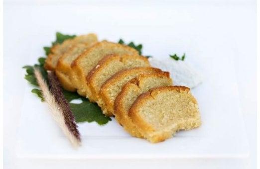 sliced olive oil cake -  from La Saison Website