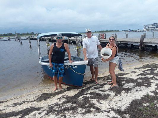 A successful and fun day of crabbing on Barnegat Bay.