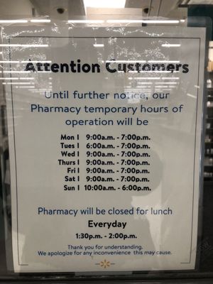 PHARMACY HOURS DURING PANDEMIC