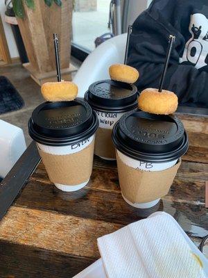 Coffee and mini donuts!