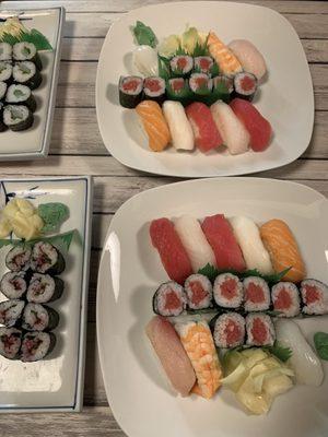 Sushi Deluxe (18.95), and 2 other rolls ($4 each)