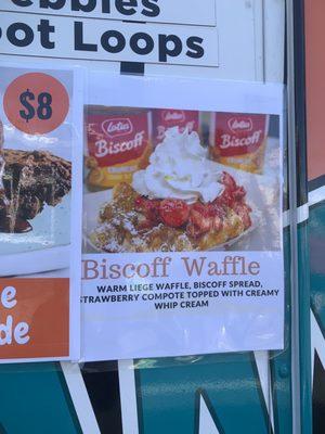 No price but here is the Biscoff waffle