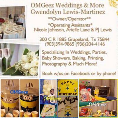 Call Gwendolyn now!  No party/no event is too big or too small!