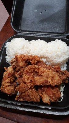 Regular garlic chicken plate, all rice... it's bomb!!!