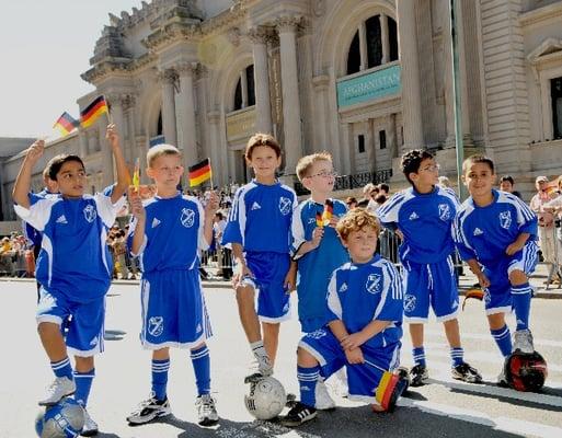 "Blau Weiss Gottschee" boys soccer club from "Little Germany" in Ridgewood, Queens