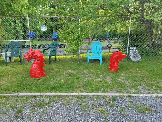 Mini golf course seating