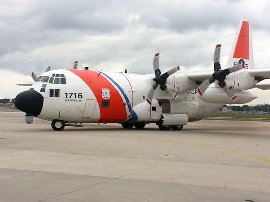 USCG C-130 taking off on a mission just as we walked onto the air field