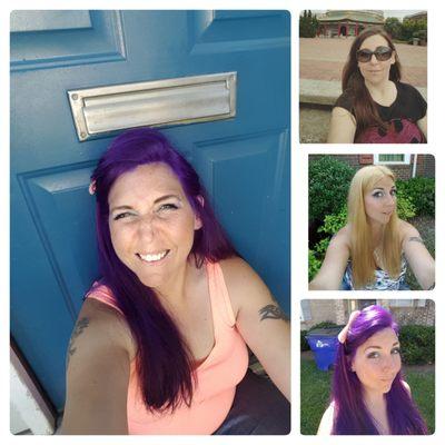 #purplehairforthesummer!! You guys rock!!! Brunette to blonde to purple in 2 days and couldn't be happier!!