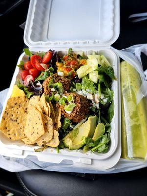 Chipotle Walnut Meat Salad and an Electric Mango Smoothie