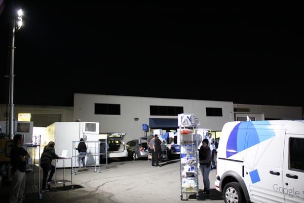 King Solarman's Solar Light Towers are used at Google Shopping Express, Palo Alto, serving all the drivers working at night time